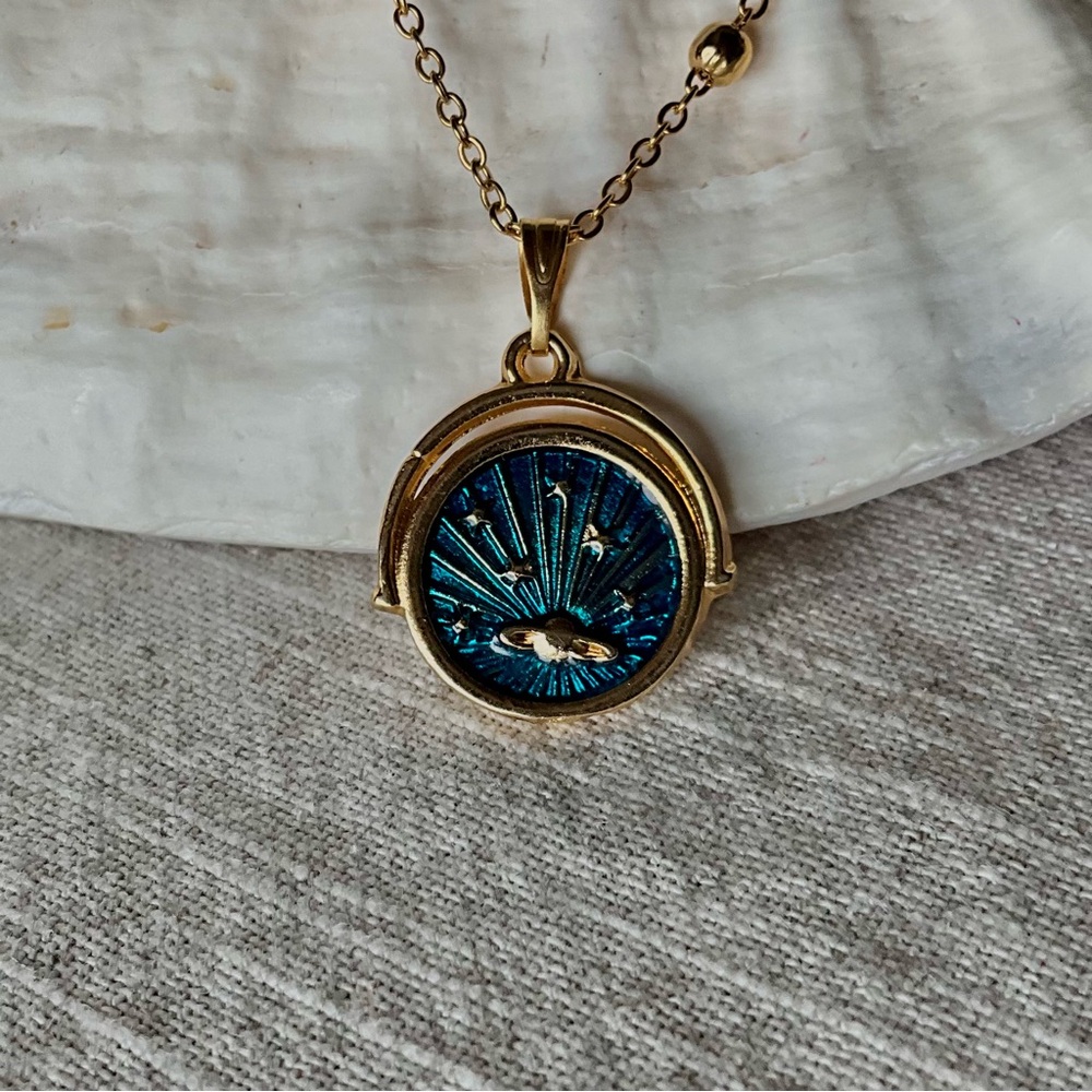 Celestial Sky and Clouds Necklace